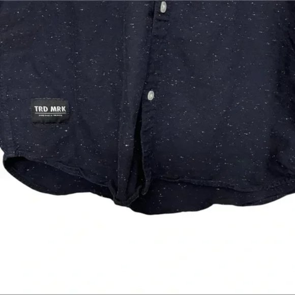 H&M Long Sleeve Button Down Shirt Navy Blue Men's Size Medium - Picture 4 of 6